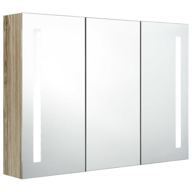 vidaXL Schrankmodule LED-Bad-Spiegelschrank 89x14x62 cm Eichen-Optik günstig online kaufen