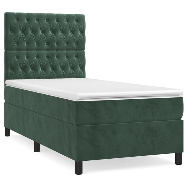 furnicato Bett Boxspringbett mit Matratze Dunkelgrün 100x200 cm Samt (1-tlg günstig online kaufen