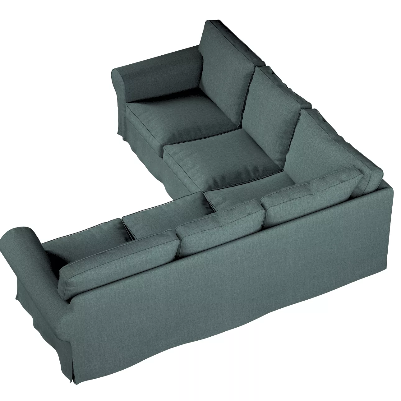 Bezug für Ektorp Ecksofa, grau- blau, Sofahusse für Ektorp Ecksofa, City (7 günstig online kaufen