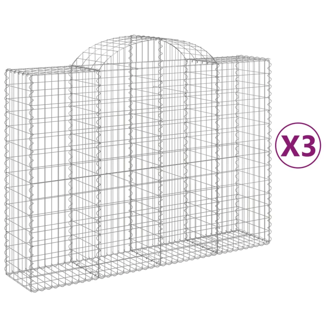 Vidaxl Gabionen Mit Hochbogen 3 Stk. 200x50x140/160cm Verzinktes Eisen günstig online kaufen