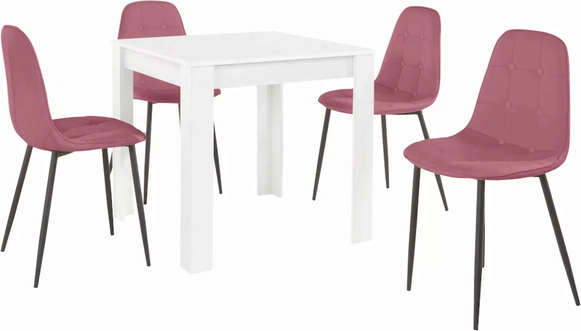 INOSIGN Essgruppe, (Set, 5 tlg.), mit Esstisch 80 cm breit günstig online kaufen