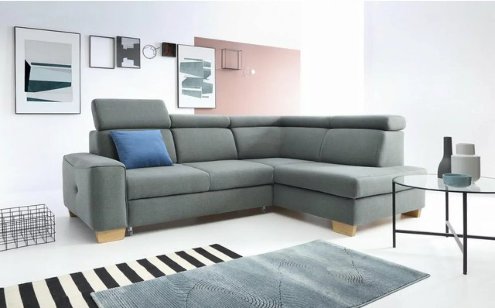 JVmoebel Ecksofa Modernes Ecksofa Stoffpolsterung Schlafsofa Sofa Bestellun günstig online kaufen