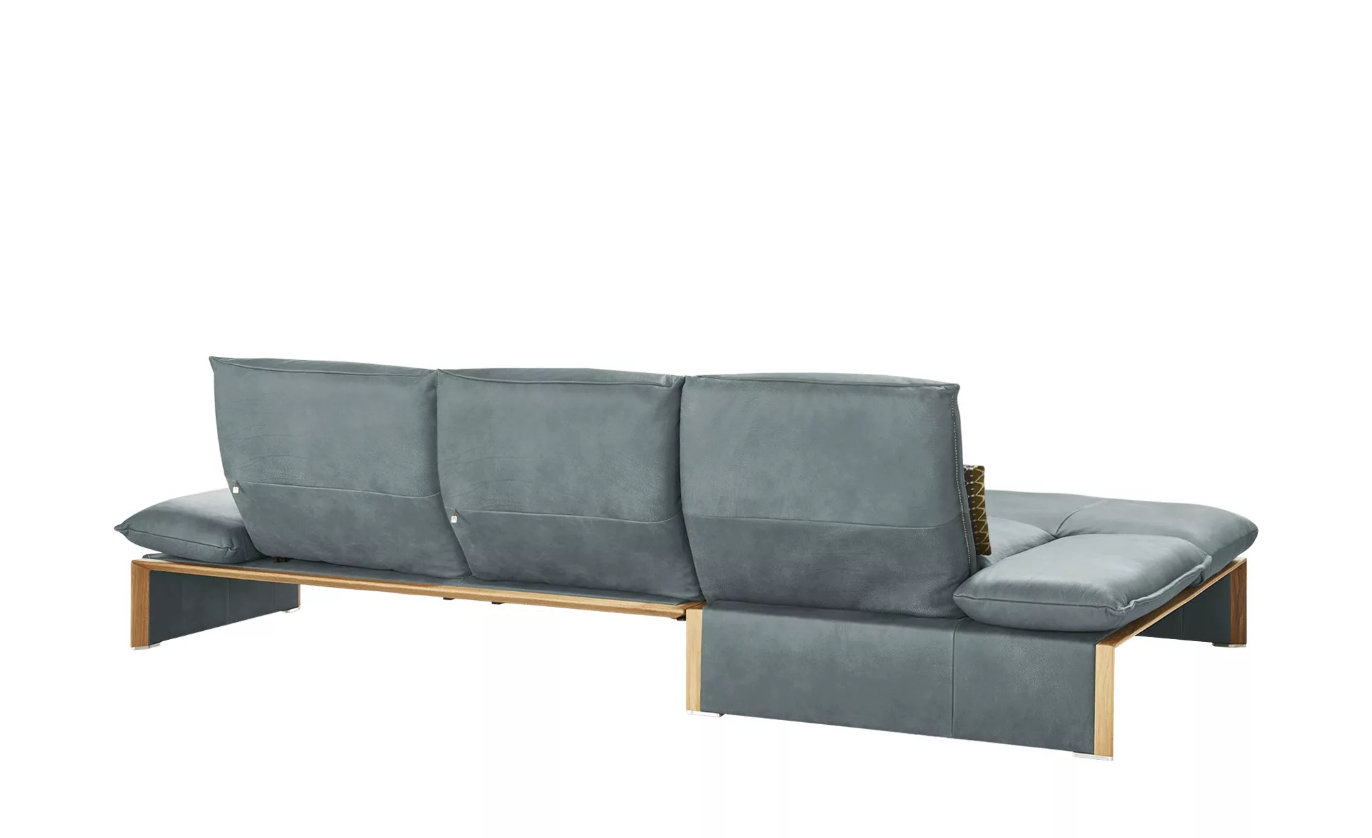 KOINOR Leder-Ecksofa mit Massivholzrahmen aus Wildeiche Humfrey ¦ blau ¦ Ma günstig online kaufen