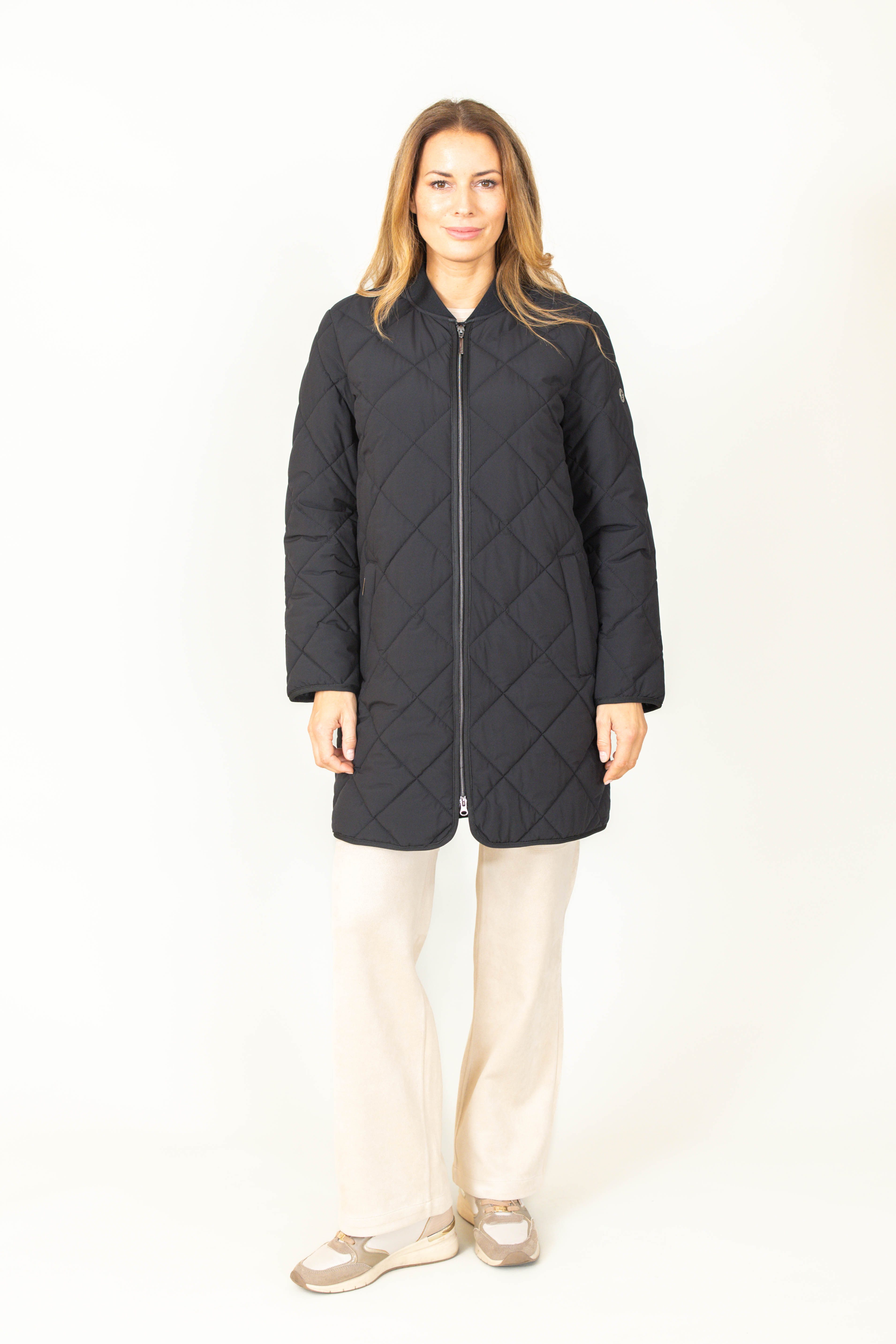 WEGA Green Goose Bomberjacke Rautenstepp-Longbomber "Natural-Stretch" günstig online kaufen