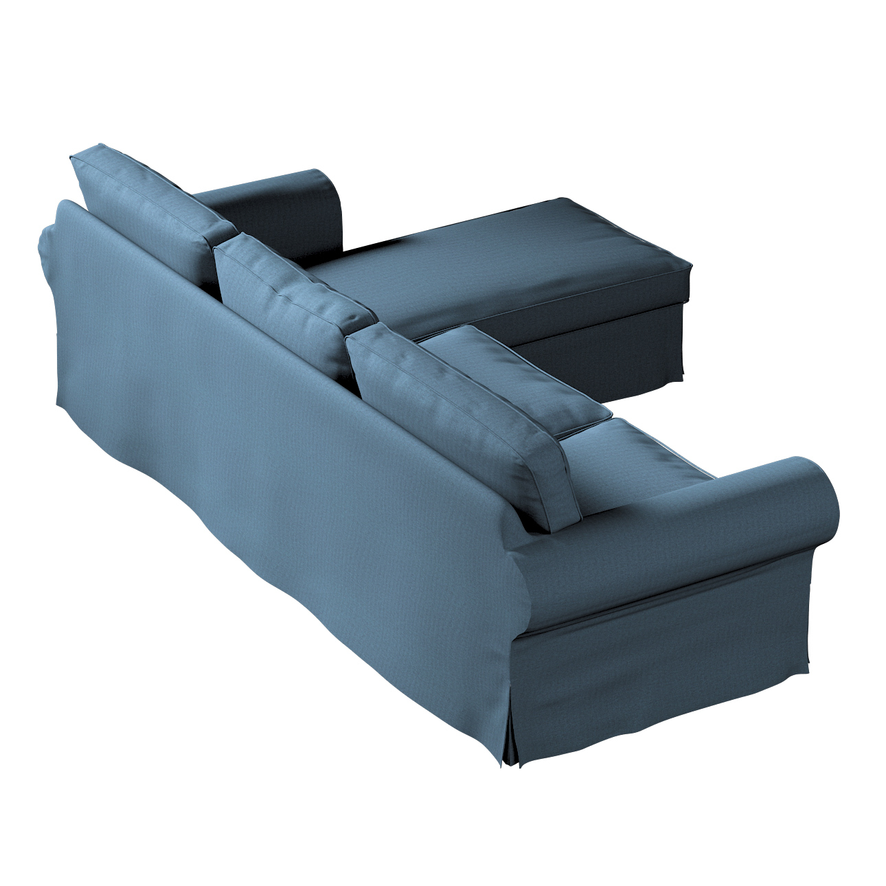 Bezug für Ektorp 2-Sitzer Sofa mit Recamiere, Dunkelblau, Ektorp 2-Sitzer S günstig online kaufen