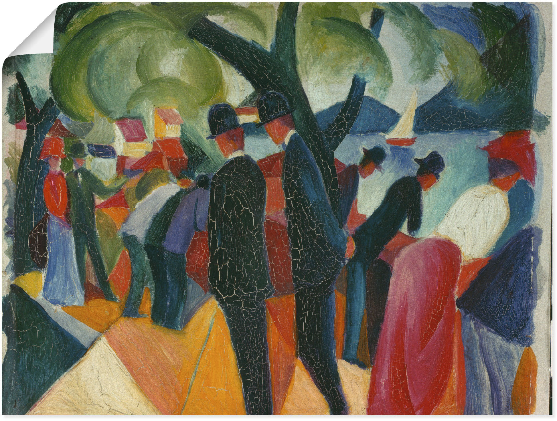 Artland Wandbild "Spaziergang auf der Brücke. 1913", Gruppen & Familien, (1 günstig online kaufen