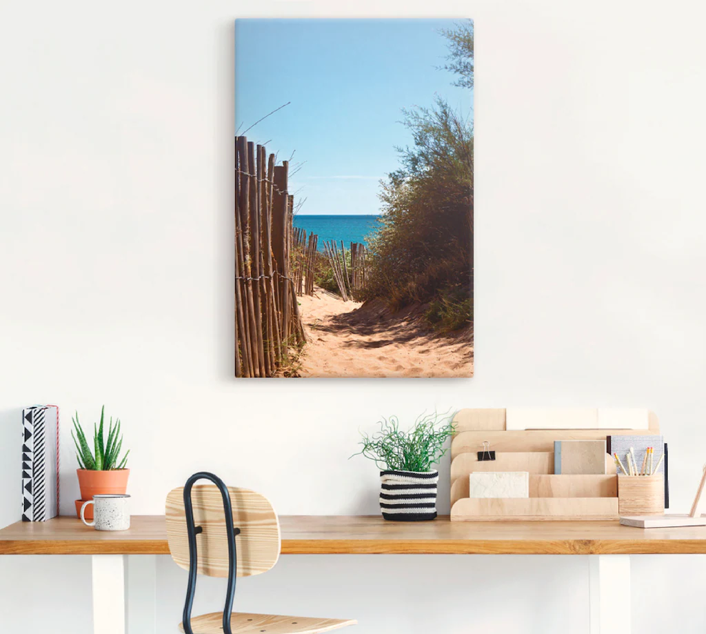 Artland Leinwandbild "Strandzugang zum Serignan Plage", Strand, (1 St.), au günstig online kaufen