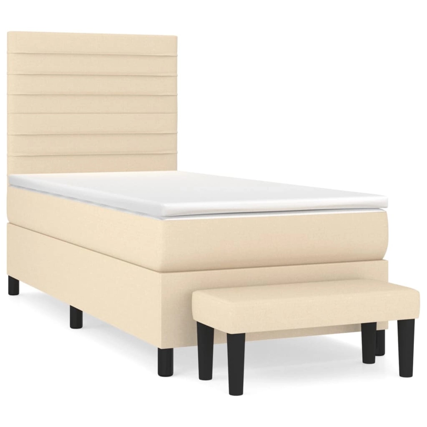 vidaXL Boxspringbett mit Matratze Creme 80x200 cm Stoff1392942 günstig online kaufen