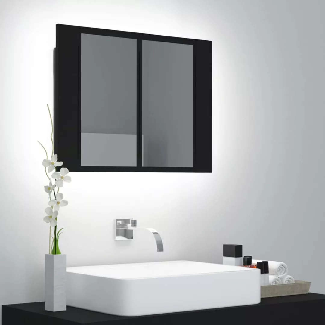 Led-bad-spiegelschrank Schwarz 60x12x45 Cm günstig online kaufen