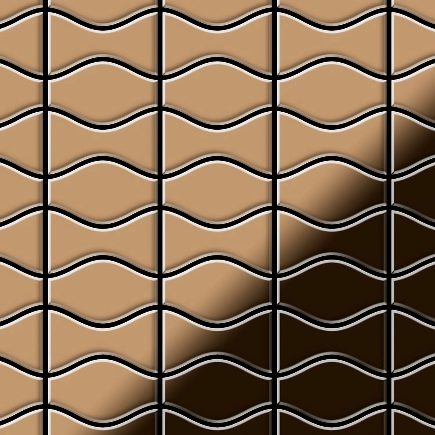 ALLOY Mosaik Fliese Massiv Metall Titan Hochglanz Kupfer 1,6mm Kismet & Kar günstig online kaufen