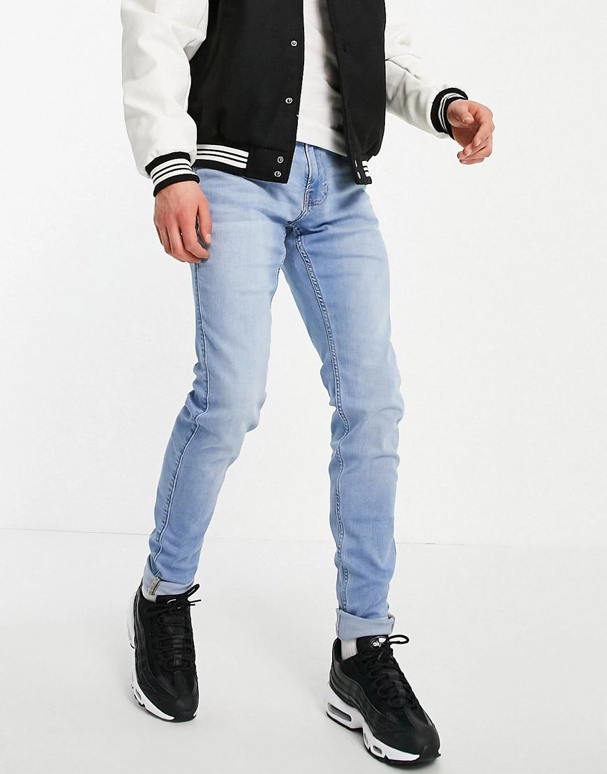 Hollister – Superenge Jeans in hellblauer Waschung günstig online kaufen