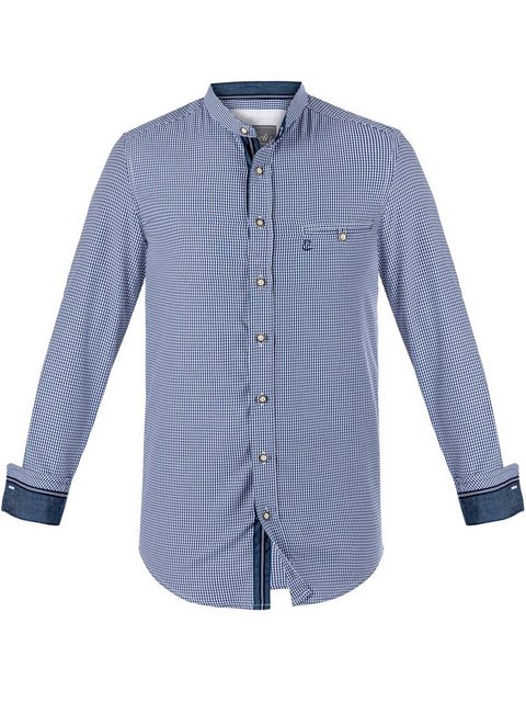 FUCHS Trachtenhemd Hemd Georg blau mit Stehkragen günstig online kaufen