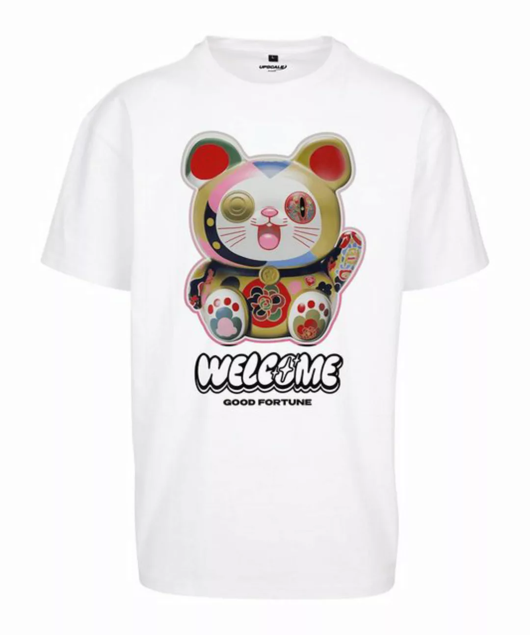 Mister Tee T-Shirt Mister Tee Welcome Cat Oversized T-Shirt Weiß Baumwolle günstig online kaufen