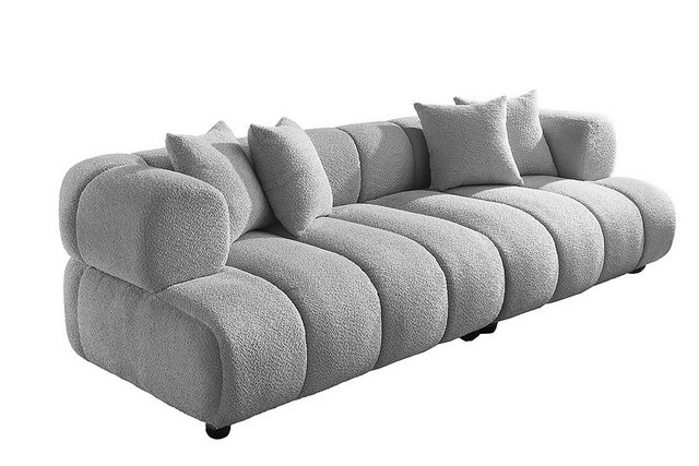 riess-ambiente Big-Sofa ADLON 255cm grau · XXL Couch aus Bouclé inkl. 4 Kis günstig online kaufen