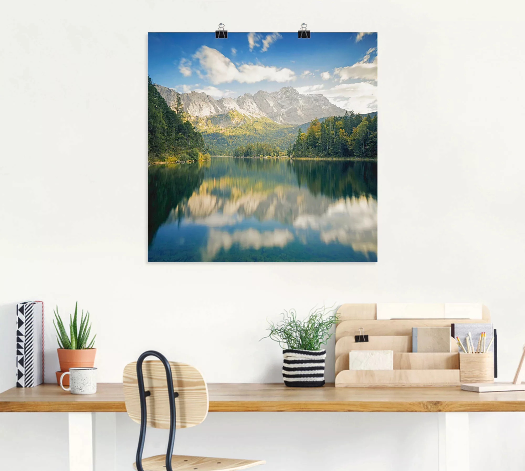 Artland Wandbild "Zugspitze mit Eibsee", Berge & Alpenbilder, (1 St.) günstig online kaufen
