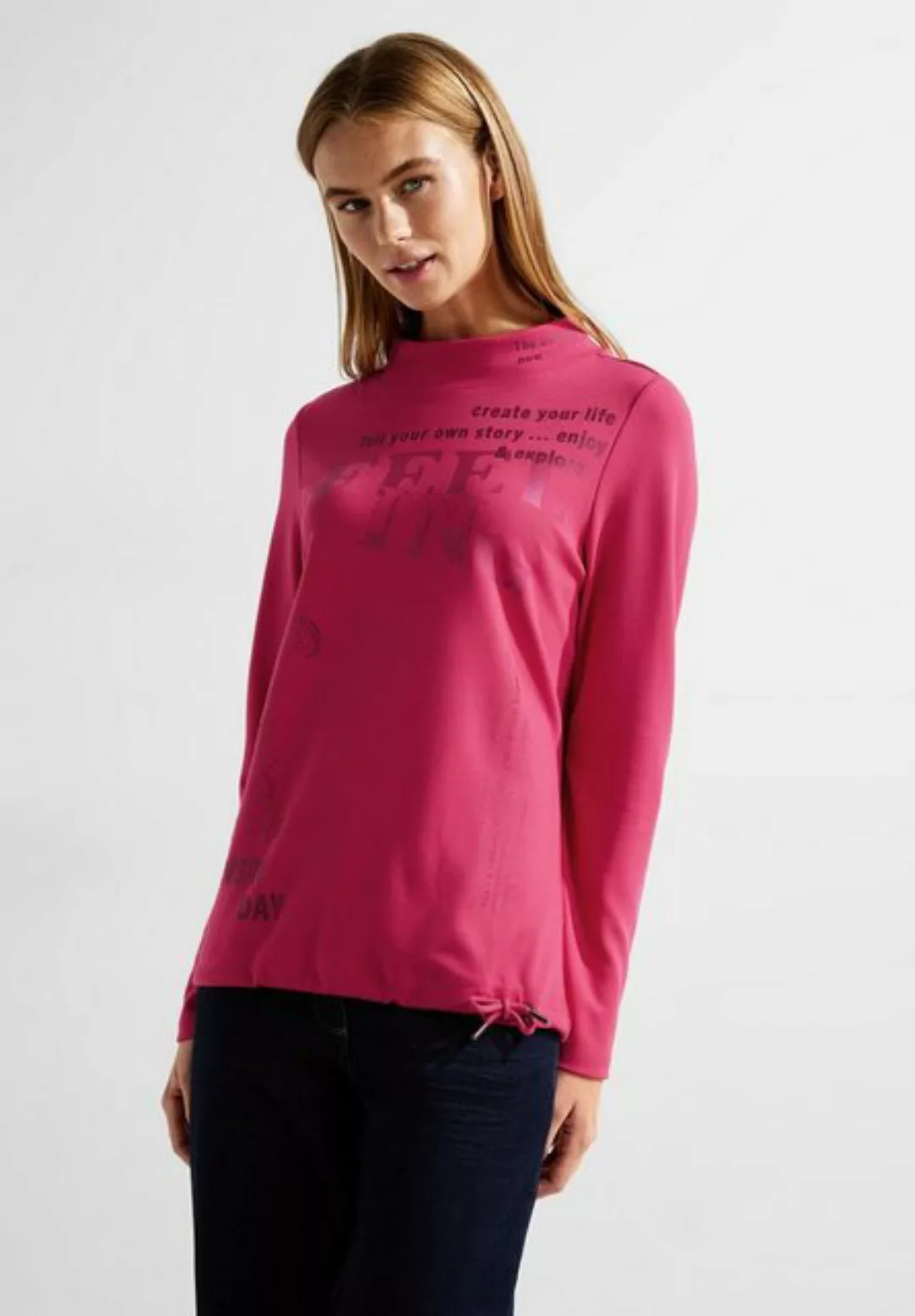 Cecil T-Shirt mit Stehkragen günstig online kaufen