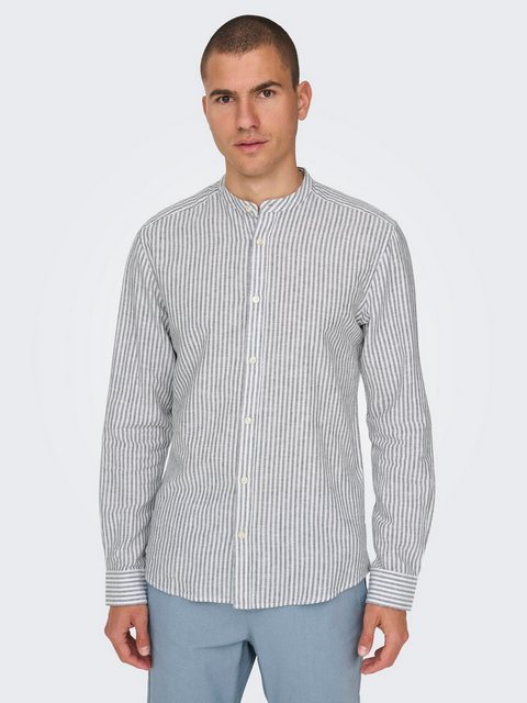 ONLY & SONS Langarmhemd ONSCAIDEN LS MAO STRIPE LINEN SHIRT NOOS günstig online kaufen