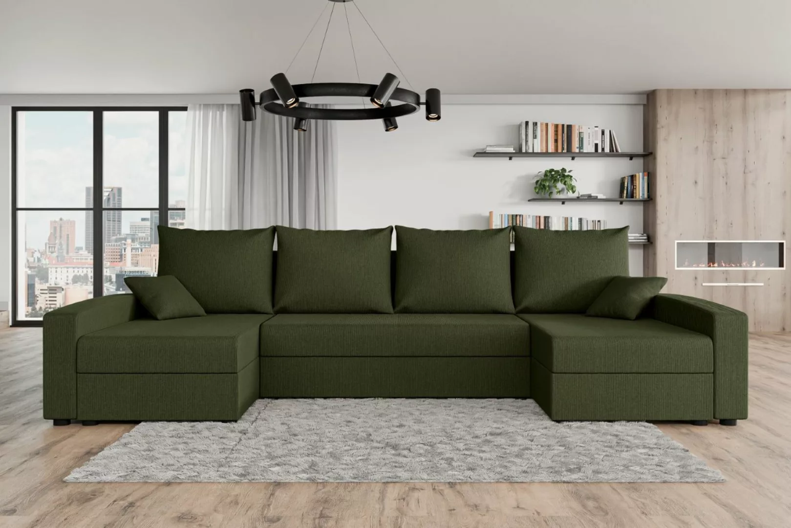 ALTDECOR Wohnlandschaft RAVENA-U, Couch mit Schlaffunktion, Stauraum Ecksof günstig online kaufen