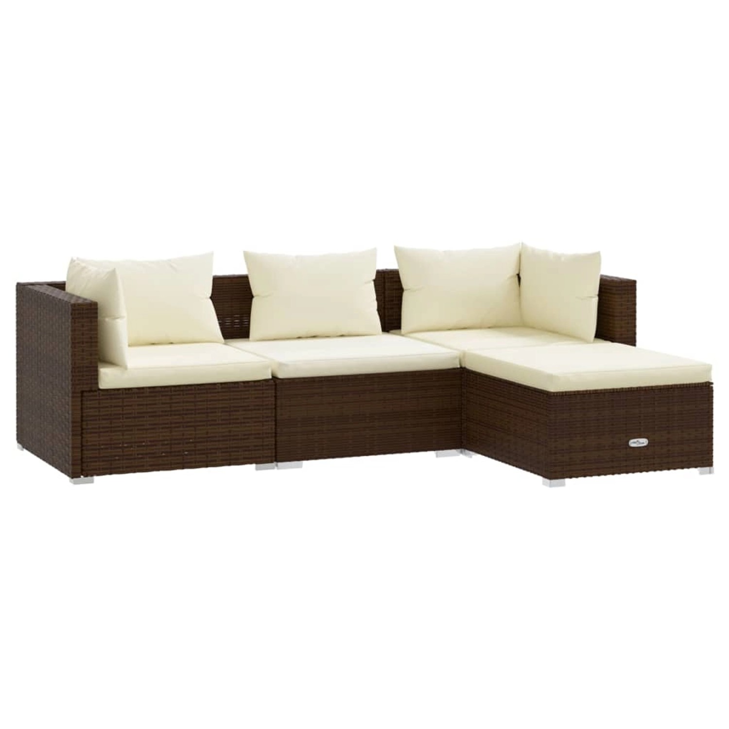 vidaXL 4-tlg Garten-Lounge-Set mit Kissen Poly Rattan Braun Modell 12 günstig online kaufen