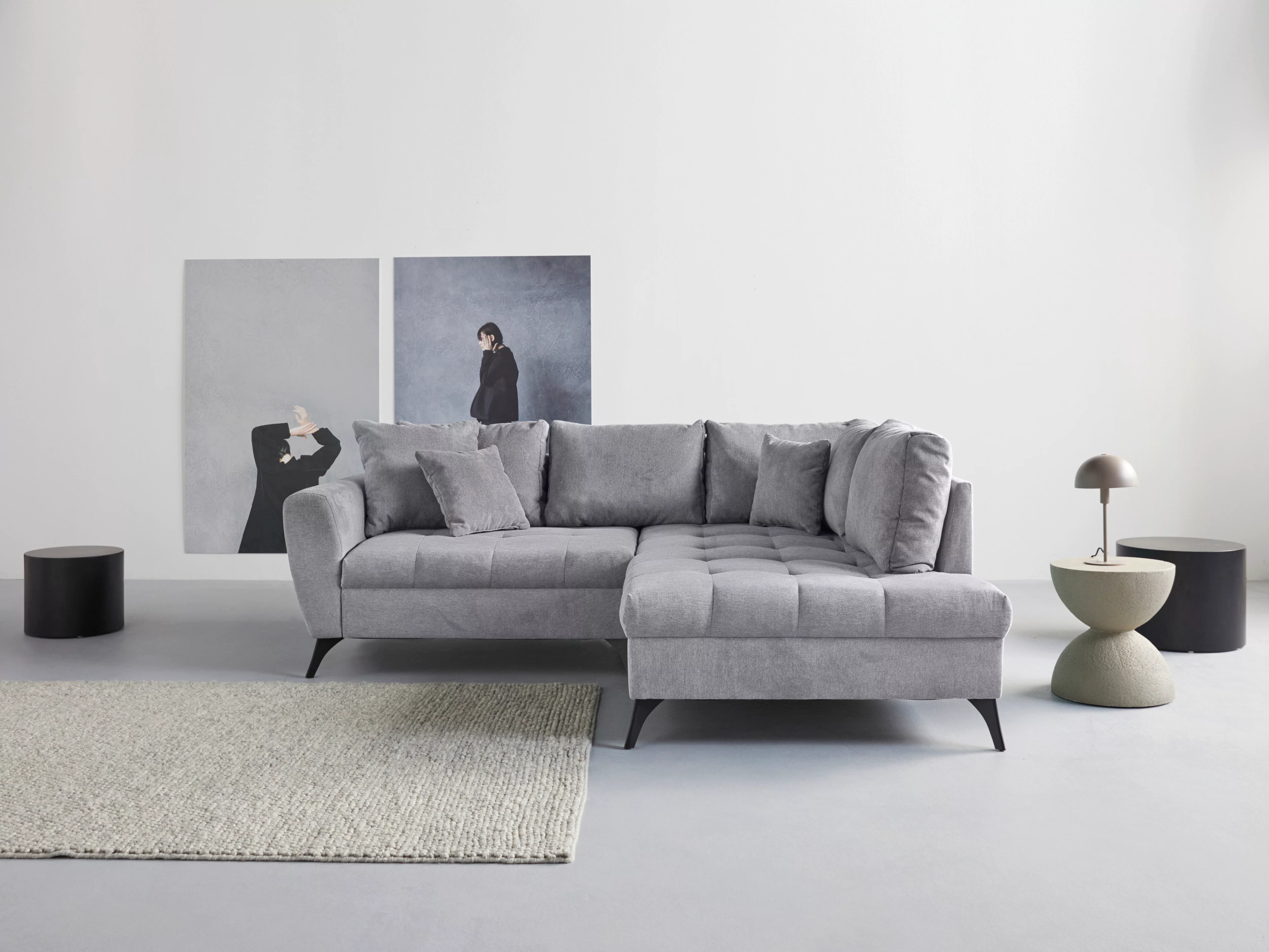 INOSIGN Ecksofa "Lörby L-Form", auch mit Aqua clean-Bezug, feine Steppung i günstig online kaufen