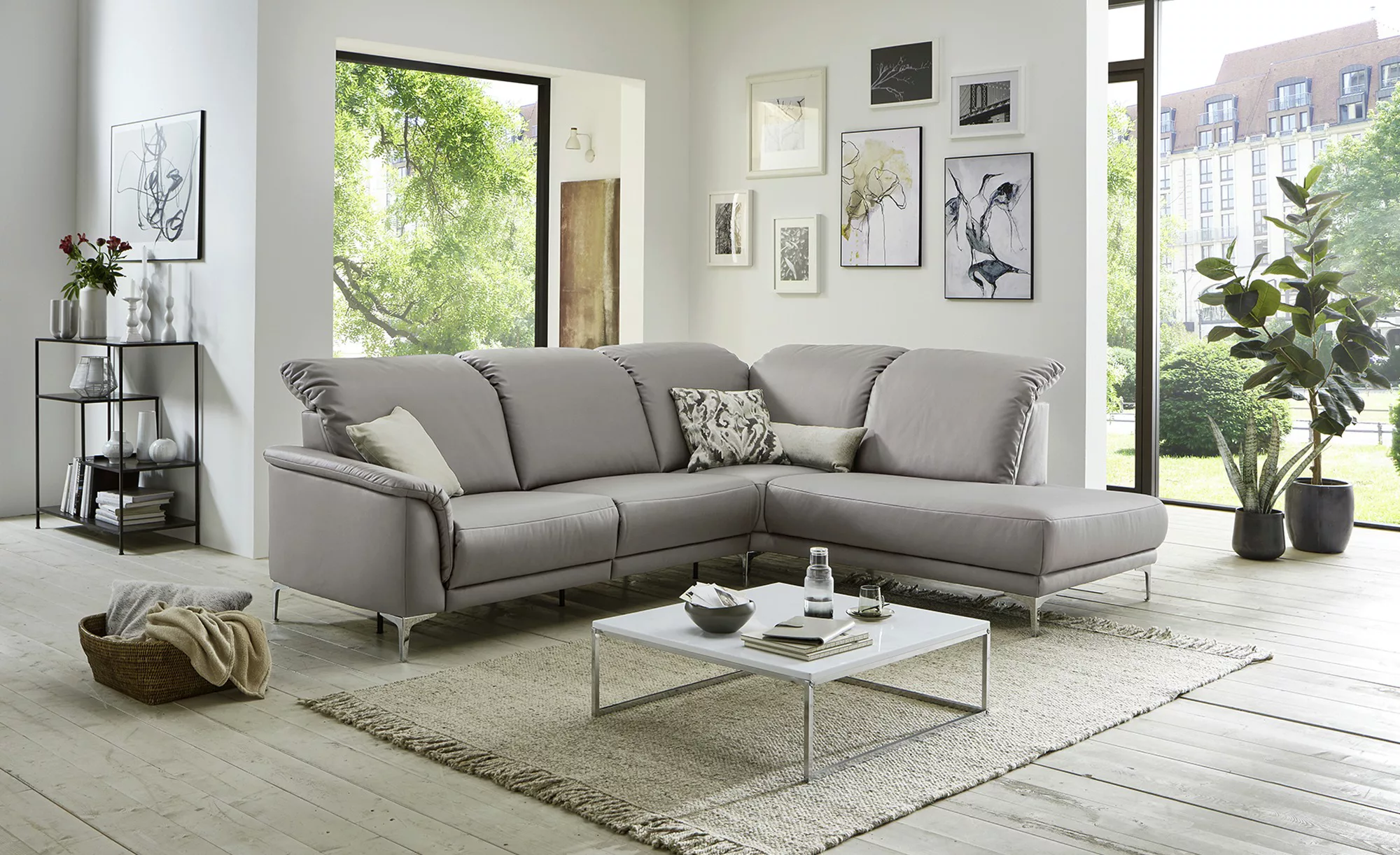 Ecksofa  Malu ¦ grau ¦ Maße (cm): B: 282 H: 111 T: 236 Polstermöbel > Sofas günstig online kaufen