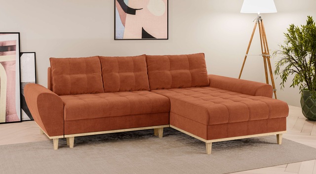 Home affaire Ecksofa "Ahrdorf mit Bettfunktion und Bettkasten, Maße: B/H/T günstig online kaufen