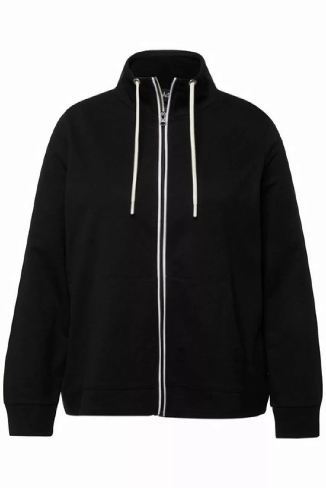 Ulla Popken Sweatjacke Sweatjacke Stehkragen Kängurutasche hinten länger günstig online kaufen