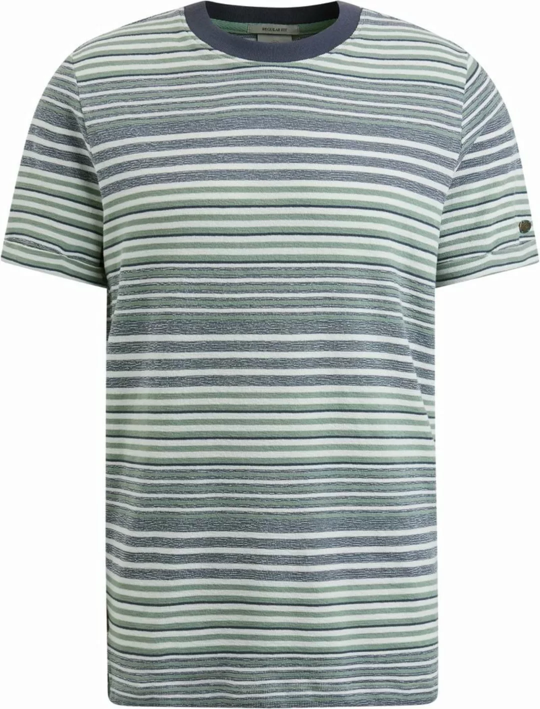 Cast Iron T-shirt Streifen Blau Grün - Größe XL günstig online kaufen
