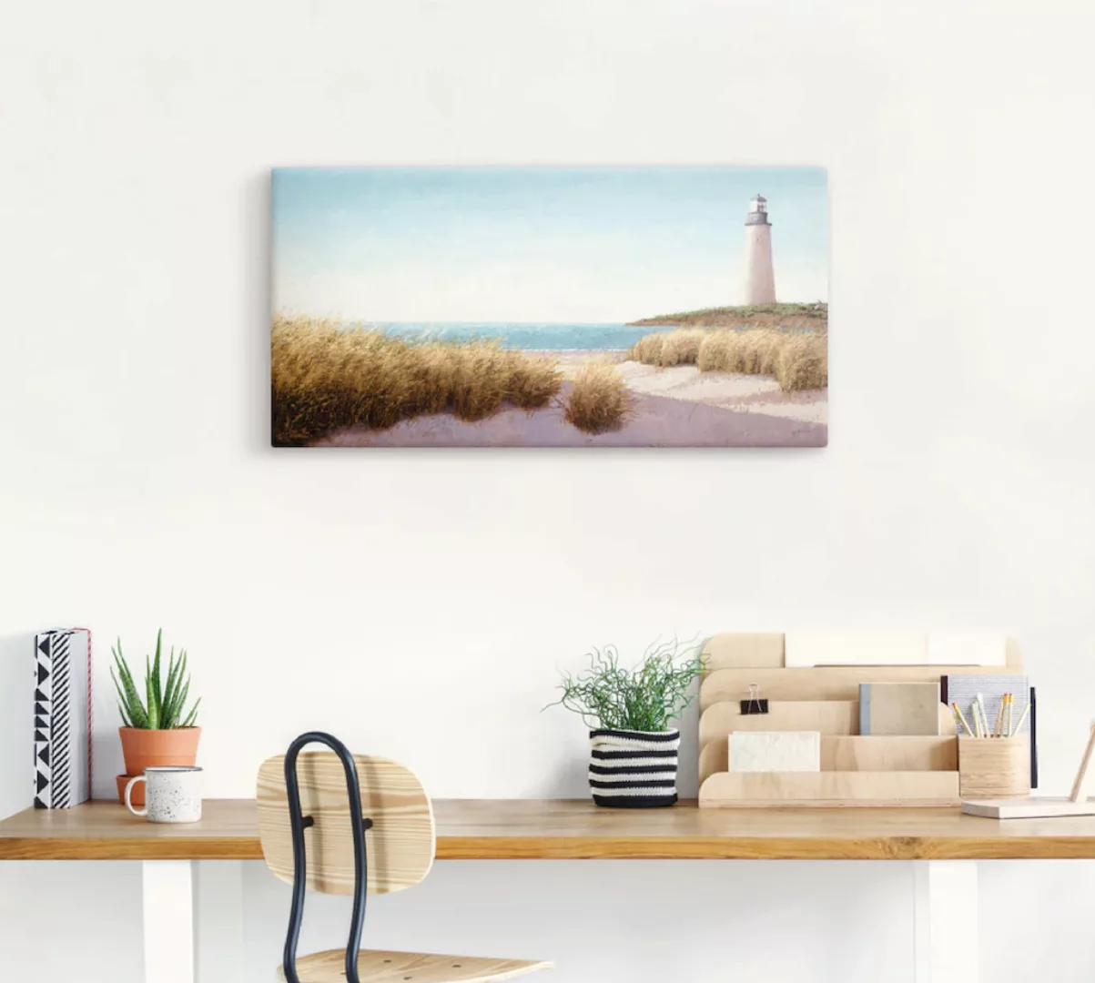 Artland Wandbild "Leuchtturm am Meer", Gebäude, (1 St.), als Leinwandbild i günstig online kaufen