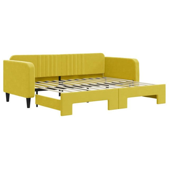 vidaXL Gästebett Gästebett Tagesbett Ausziehbar Gelb 90x200 cm Samt Bett Be günstig online kaufen