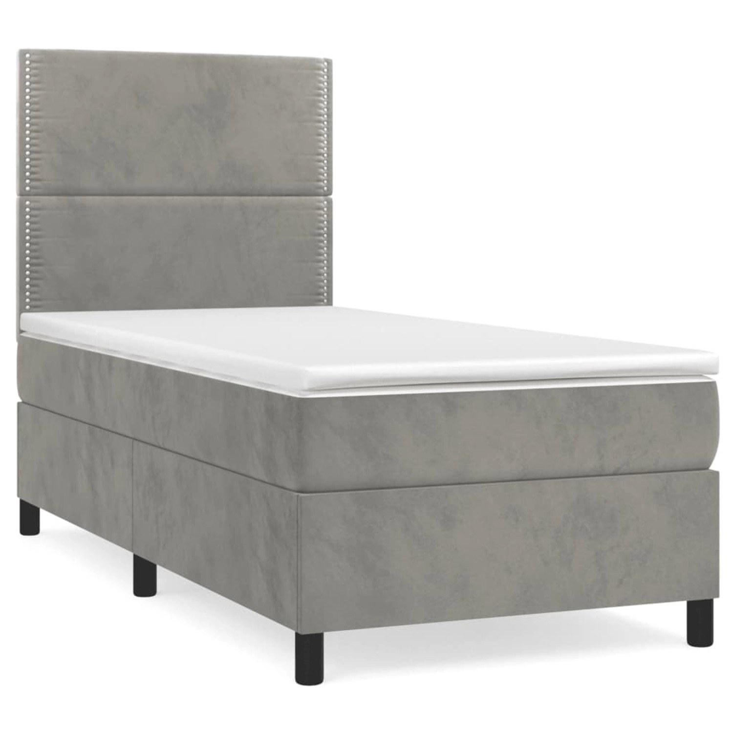 Vidaxl Boxspringbett Mit Matratze Hellgrau 80x200 Cm Samt günstig online kaufen