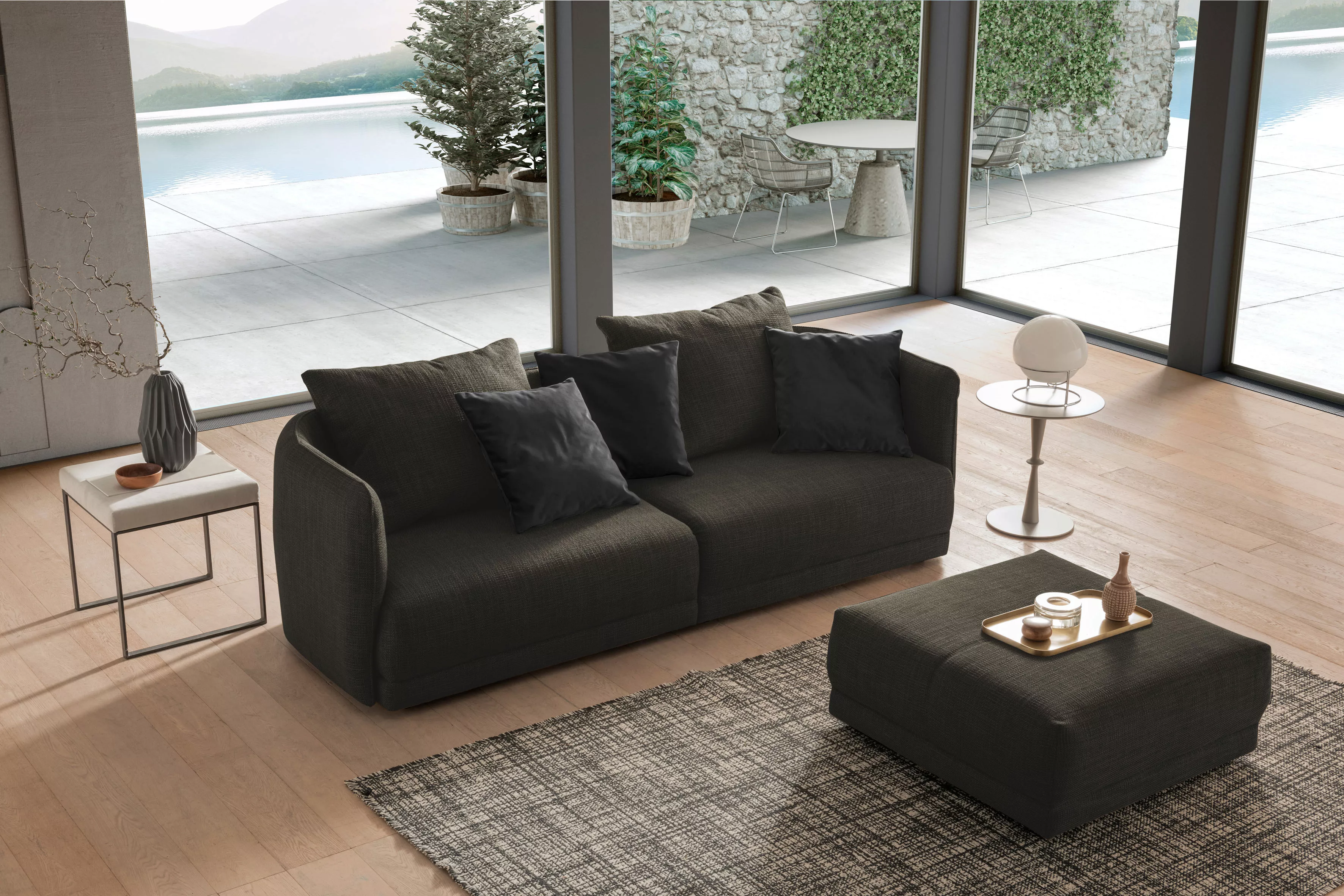 designwerk Big-Sofa "New York", Breite 253 cm, mit schmaler Arm- und Rücken günstig online kaufen