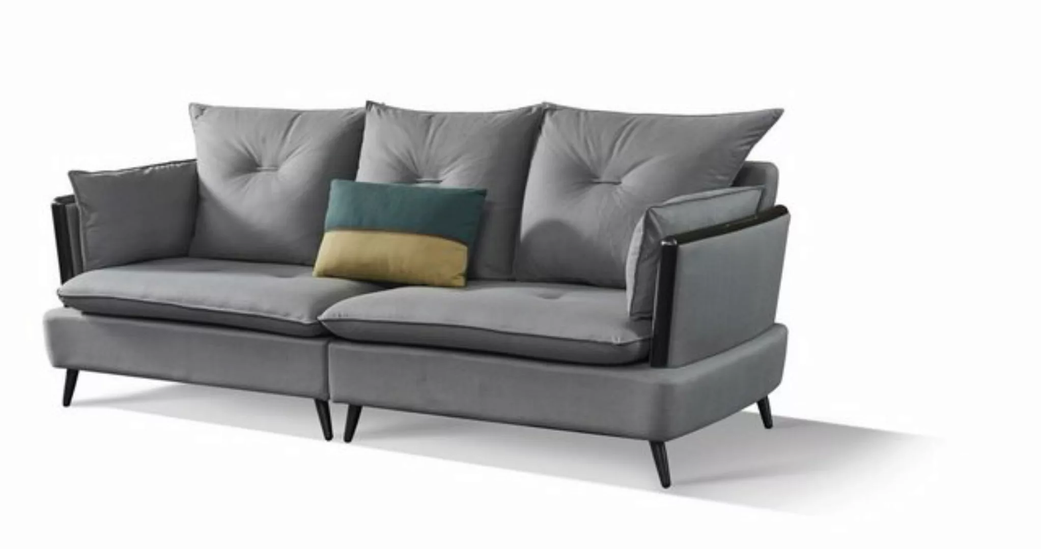 JVmoebel Sofa Graue Sofagarnitur Wohnzimmer Couchen Luxus Sessel Sofas 3 tl günstig online kaufen