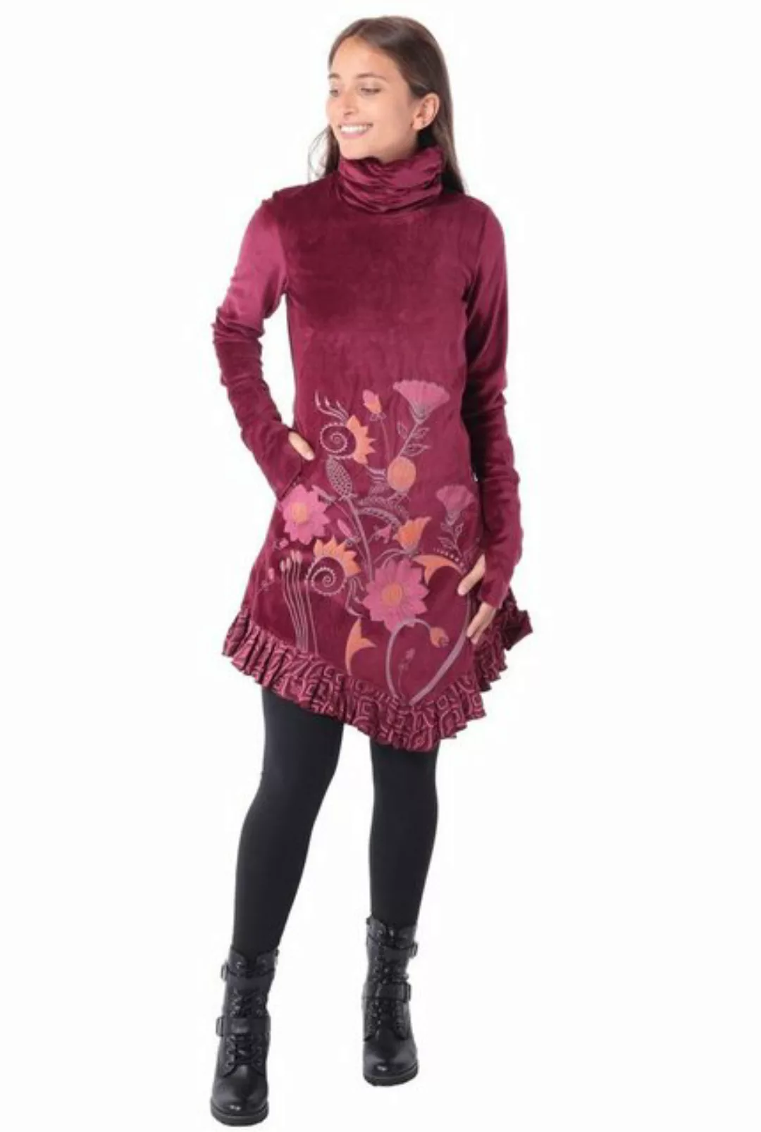 PUREWONDER Samtkleid Asymmetrisch geschnittenes Kleid mit Kragen aus Samt günstig online kaufen