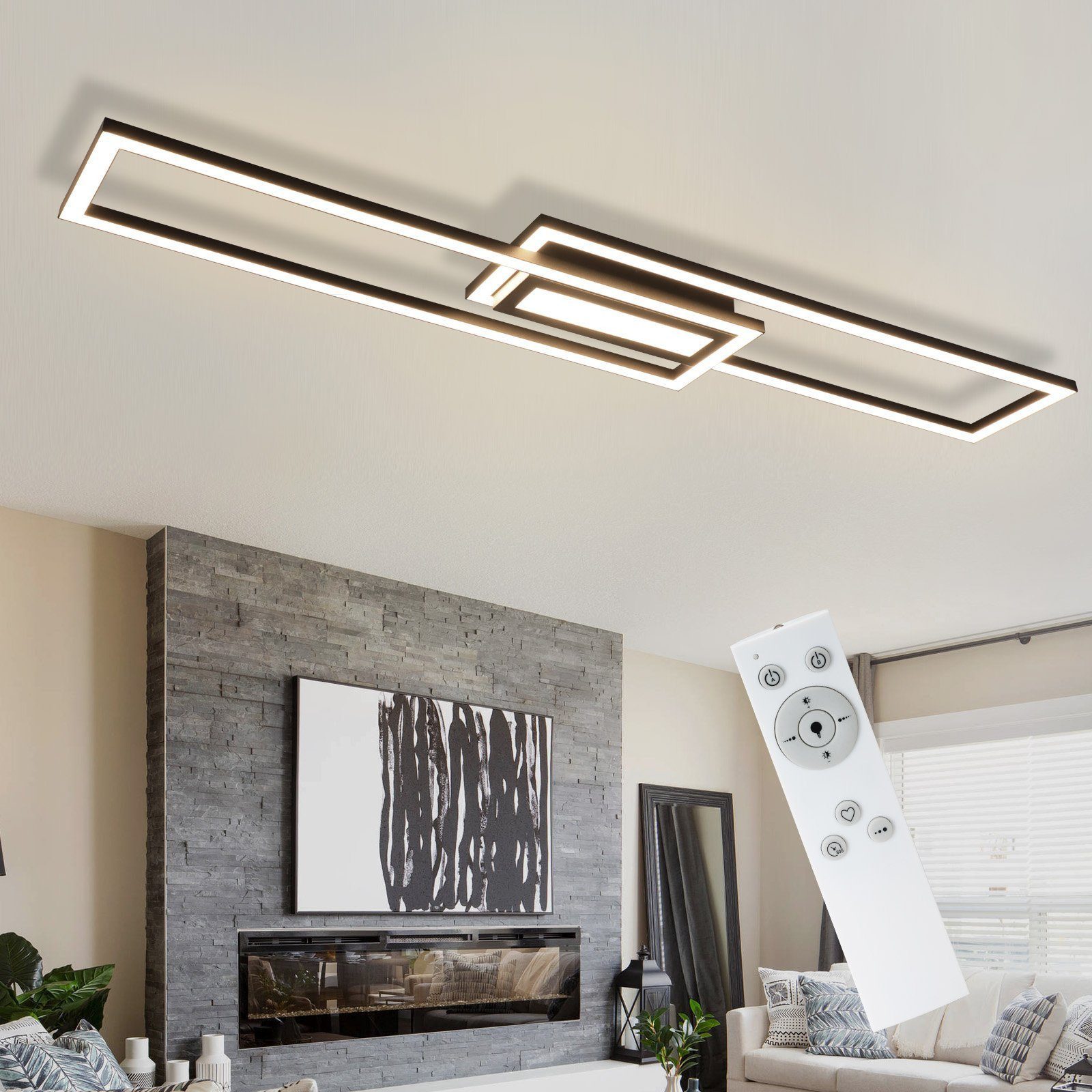 Nettlife LED Deckenleuchte Modern Dimmbar Schwarz günstig online kaufen