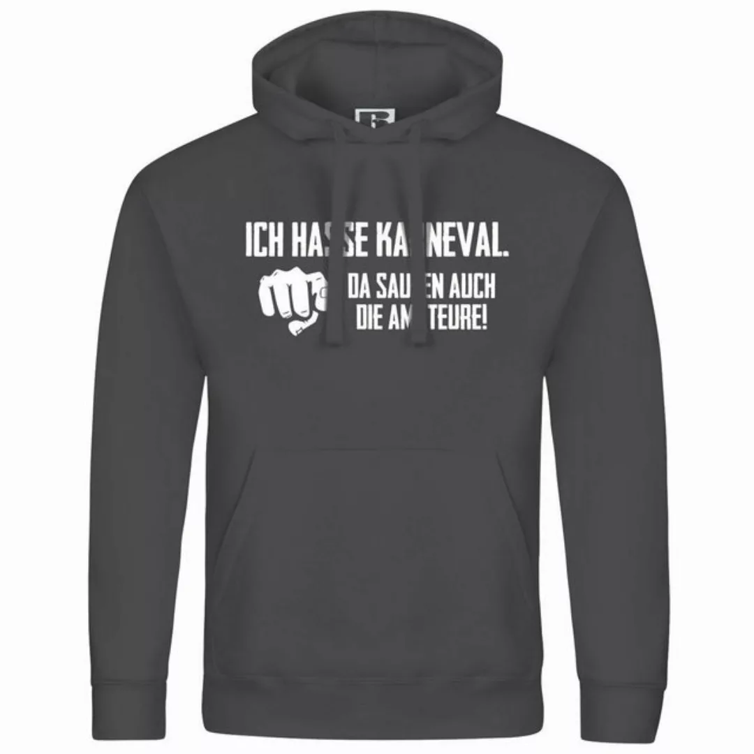 deinshirt Kapuzenpullover Herren Kapuzenpullover Ich hasse Karneval da sauf günstig online kaufen