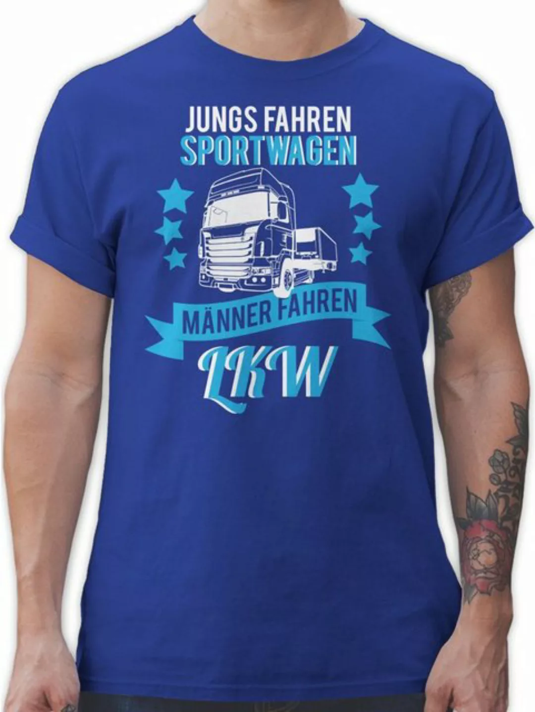 Shirtracer T-Shirt Geschenk LKW Fahrer - Jungs fahren Sportwagen echte Männ günstig online kaufen