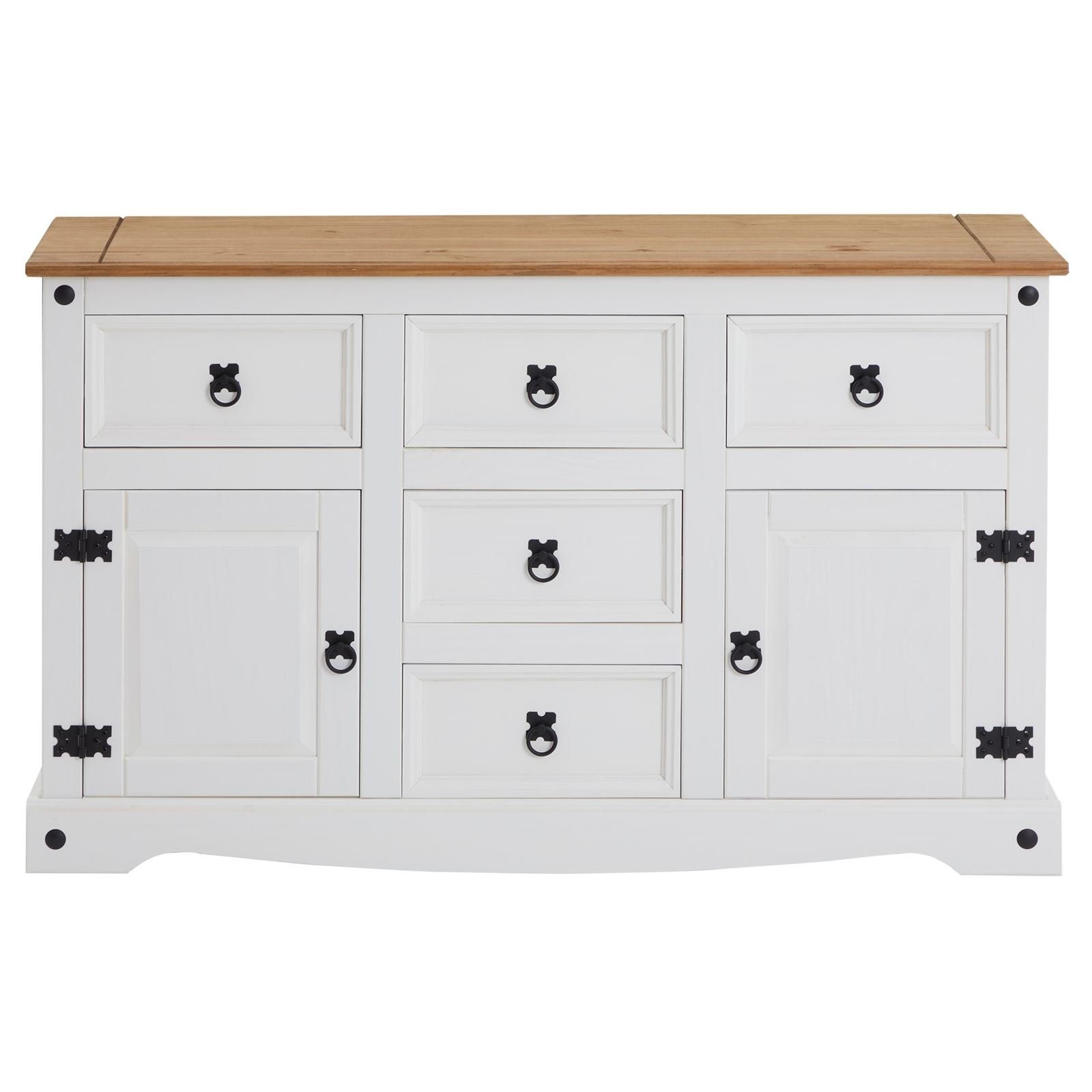 CARO-Möbel Sideboard CAMPO, Sideboard Kommodemassivholz Schubladenschrank günstig online kaufen