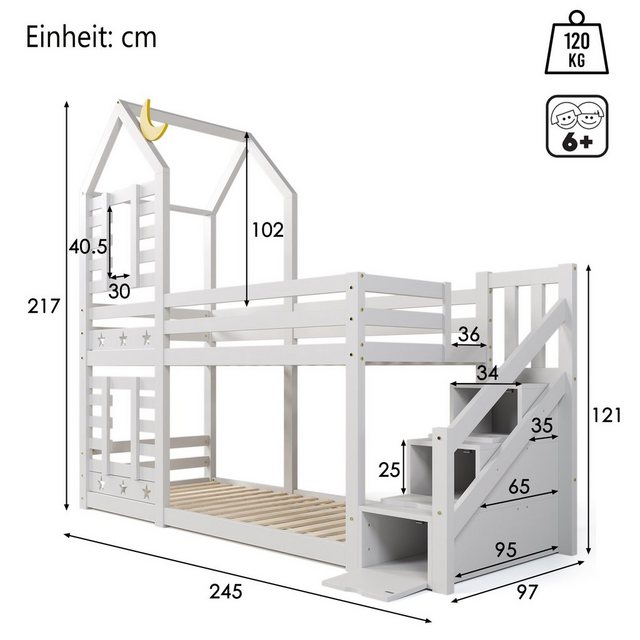 Celya Kinderbett Baumhaus 90 x 200 cm mit Schublade und Rausfallschutz, Hoc günstig online kaufen