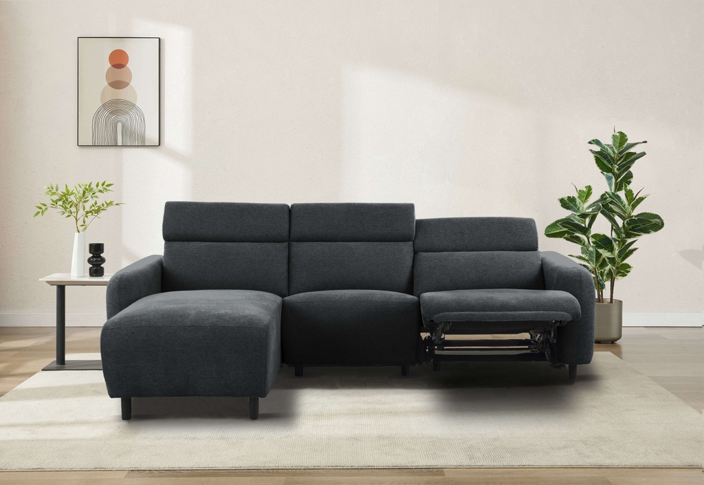 Home affaire Ecksofa "SKAANE Struktur, L-Form, 274 cm, manuelle u. elektris günstig online kaufen
