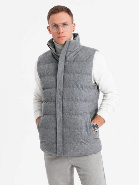 OMBRE Steppweste Gesteppte ärmellose Herrenjacke aus Wolle günstig online kaufen