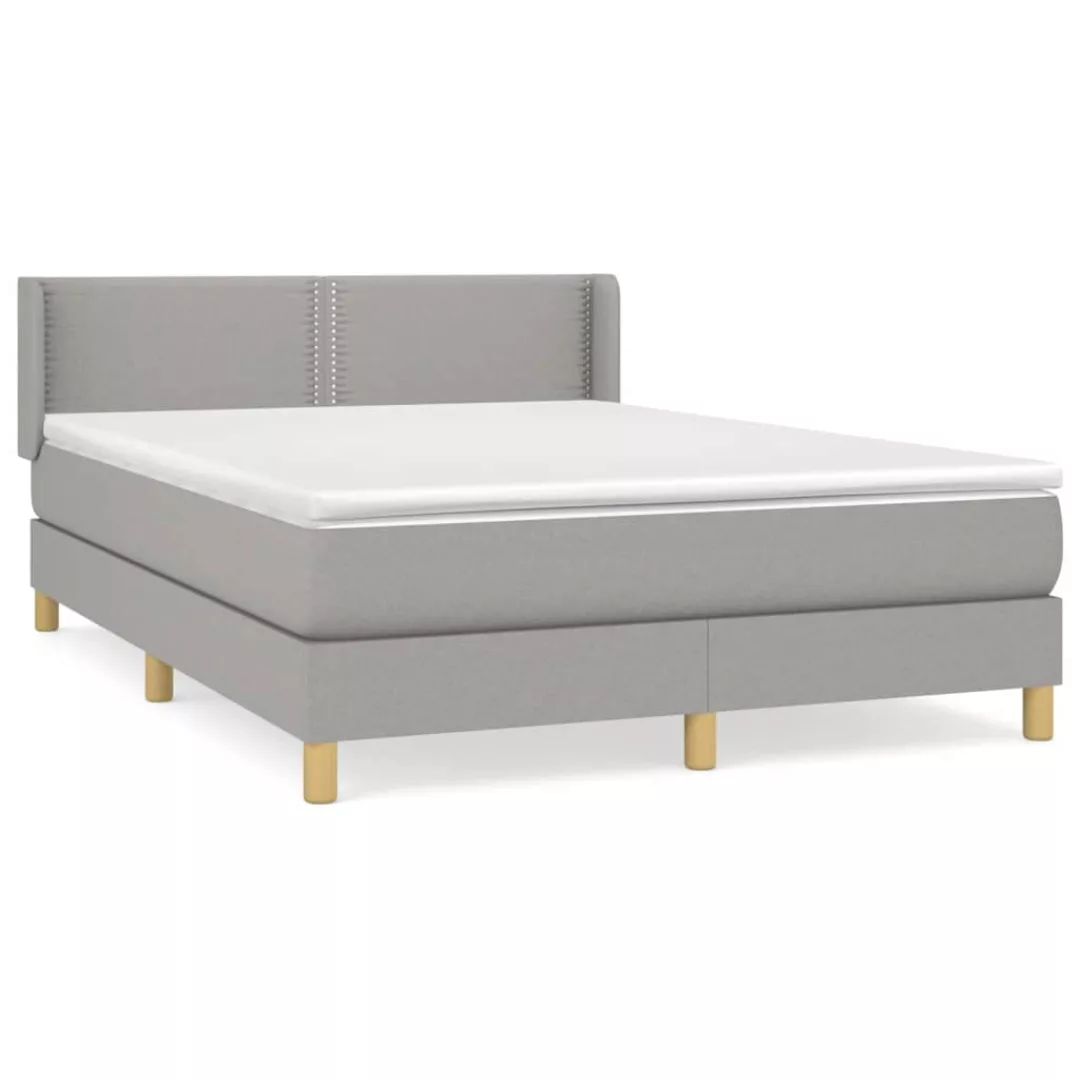 Vidaxl Boxspringbett Mit Matratze Hellgrau 140x200 Cm Stoff günstig online kaufen