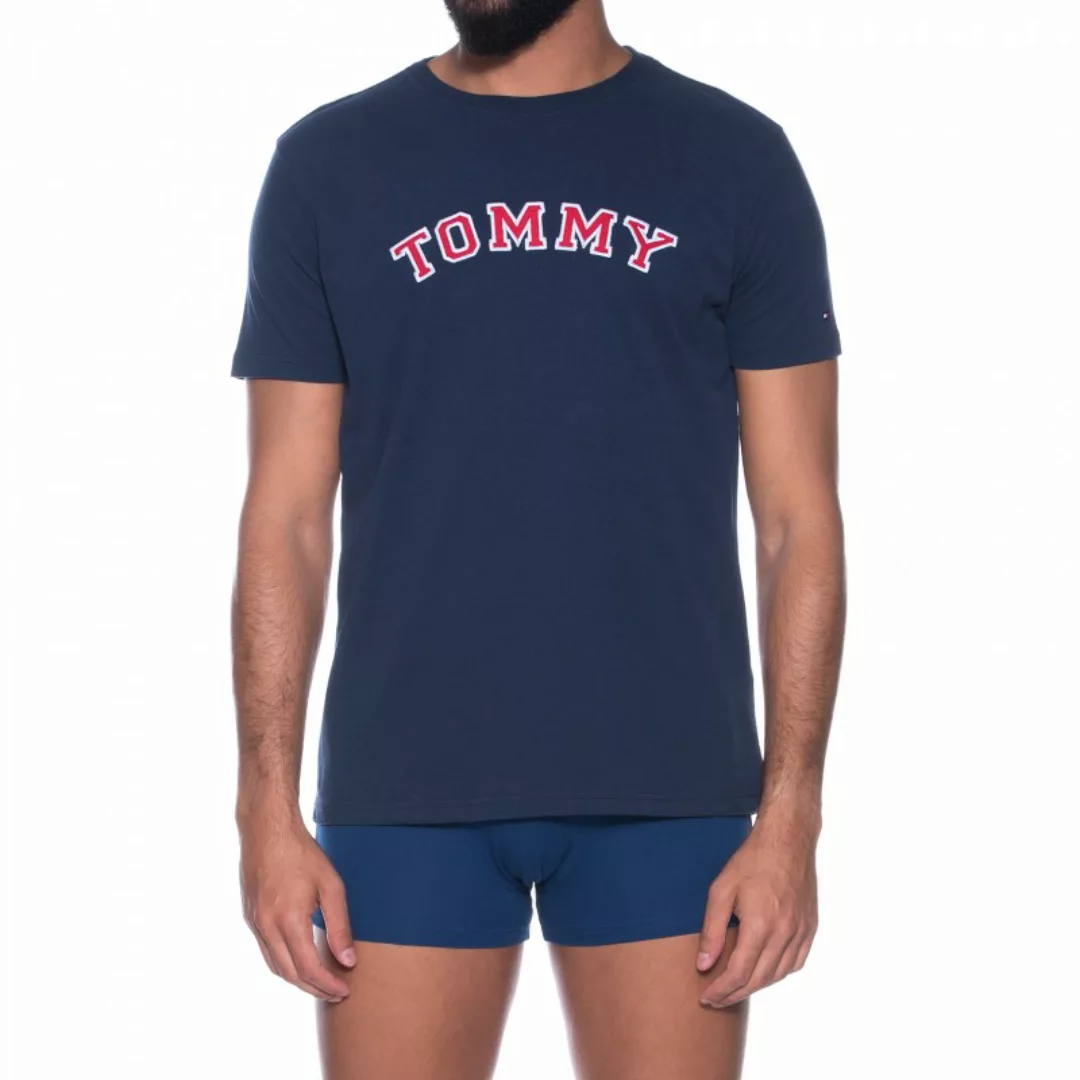Tommy Hilfiger T-Shirt Blau mit Schriftzug günstig online kaufen