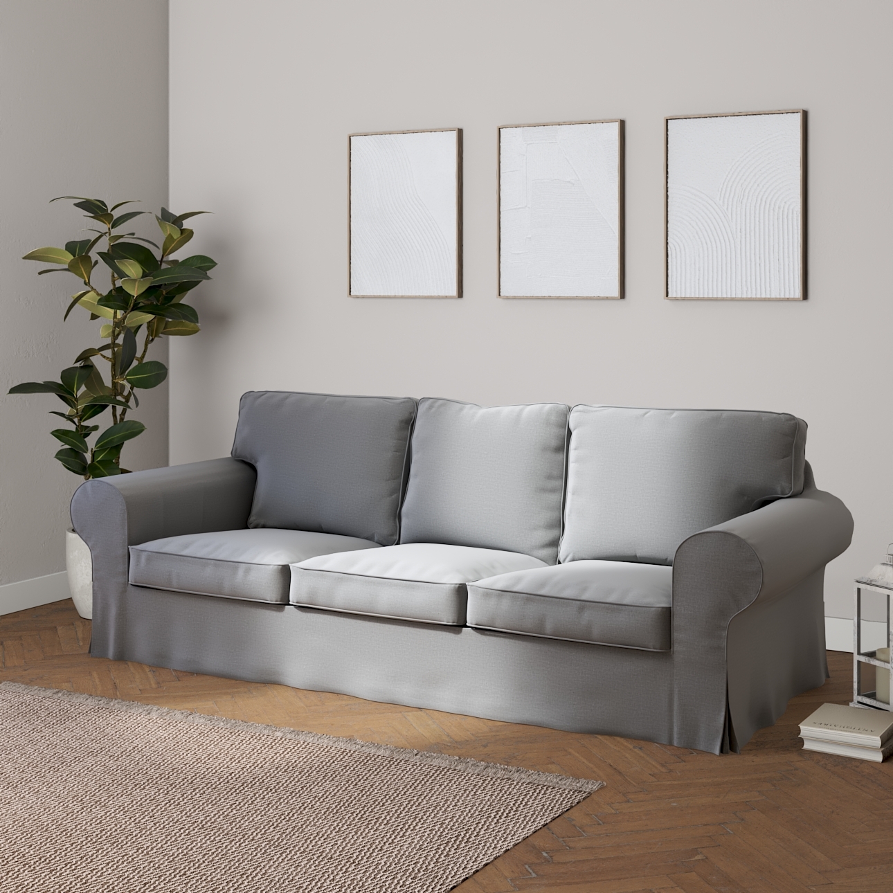 Bezug für Ektorp 3-Sitzer Sofa nicht ausklappbar, dunklegrau, Sofabezug für günstig online kaufen