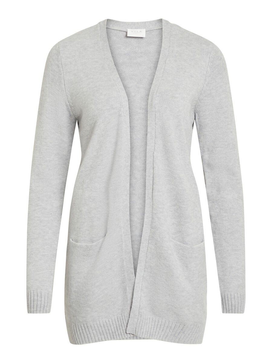 Vila Ril Open Langarm-cardigan XL Light Grey Melange günstig online kaufen