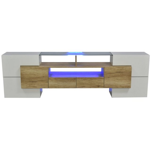 BlingBin TV-Schrank Lowboard, LED-Beleuchtung, hochglänzendes Weiß, 200 cm günstig online kaufen