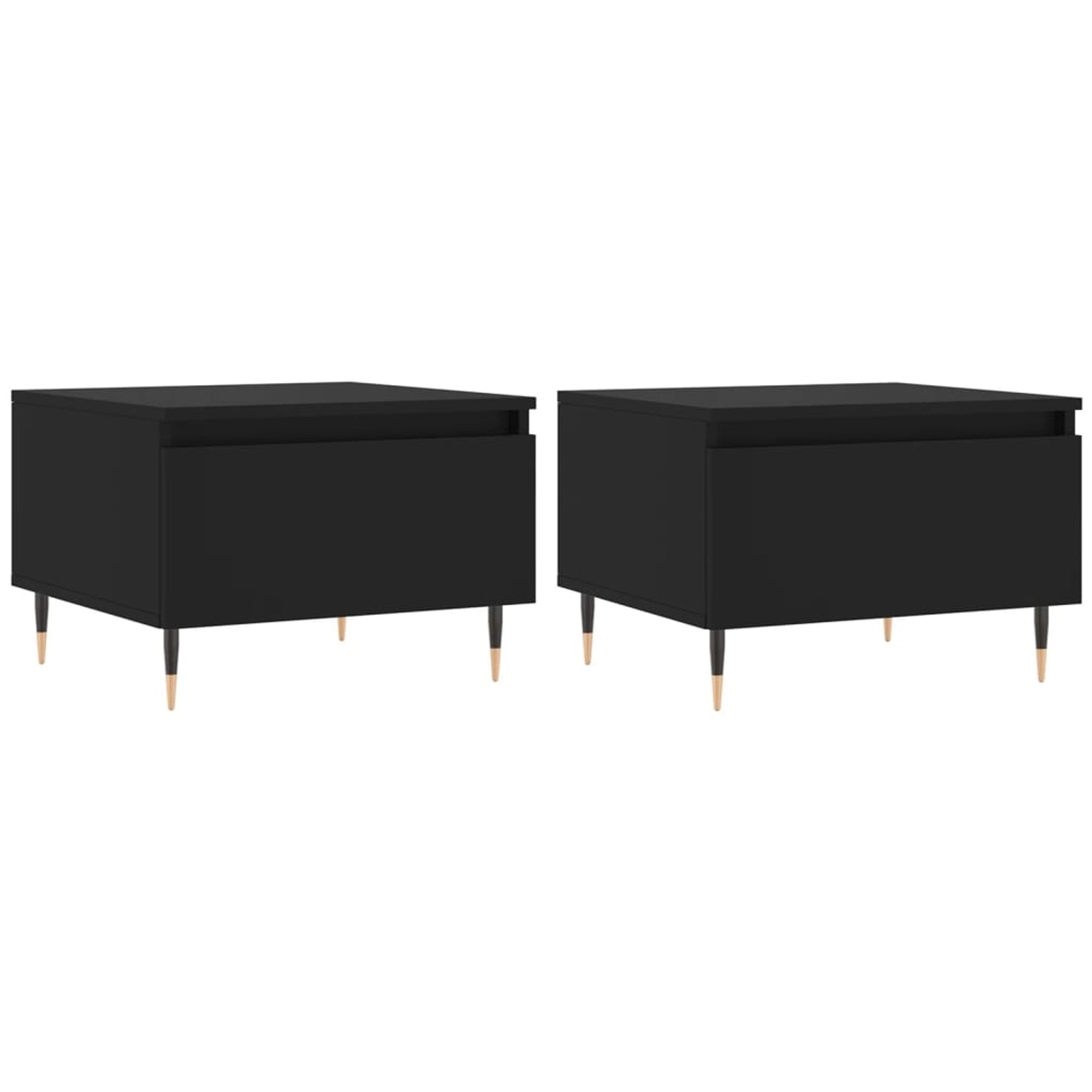 vidaXL Couchtische 2 Stk. Schwarz 50x46x35 cm Holzwerkstoff Modell 1 günstig online kaufen