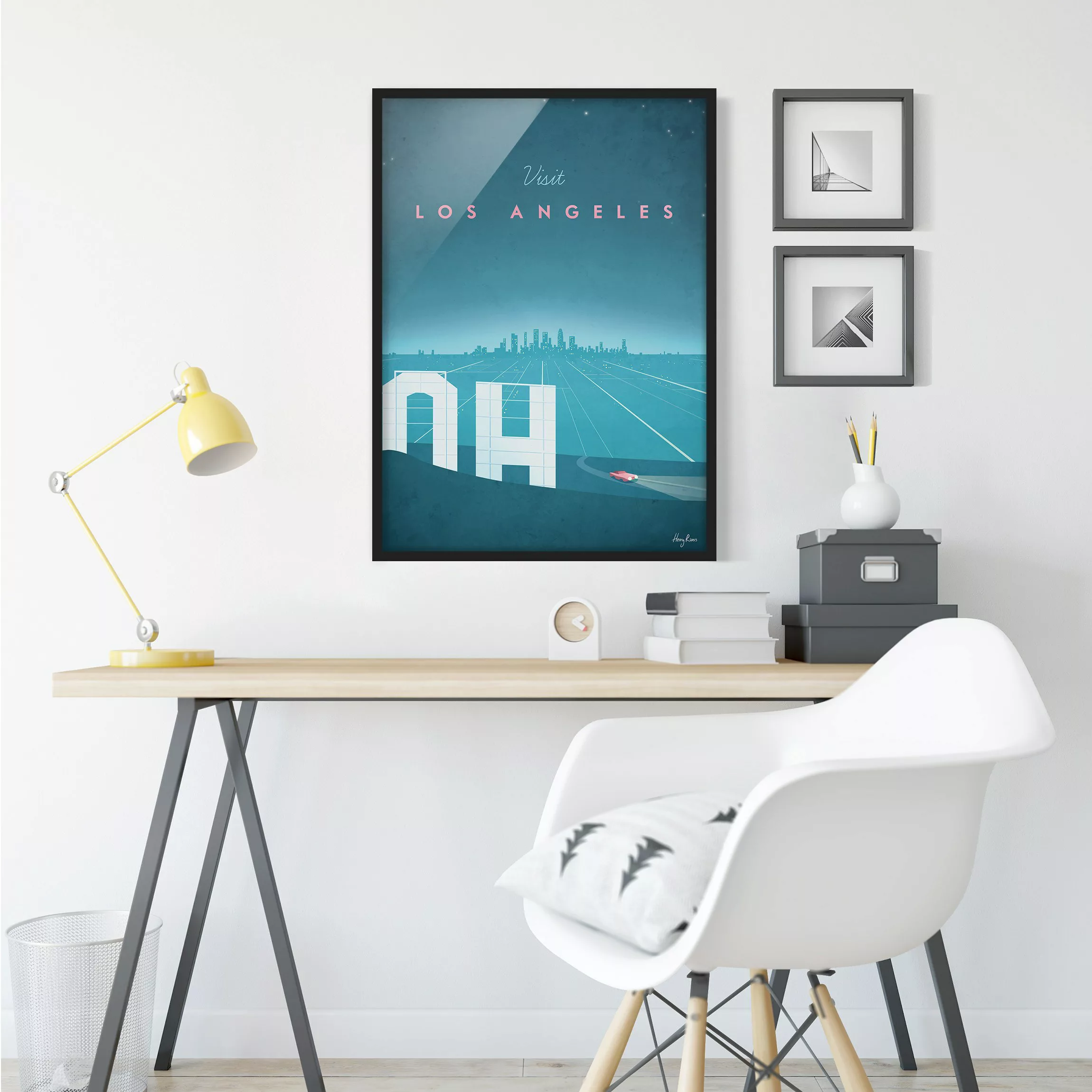 Bild mit Rahmen Architektur & Skyline - Hochformat Reiseposter - Los Angele günstig online kaufen