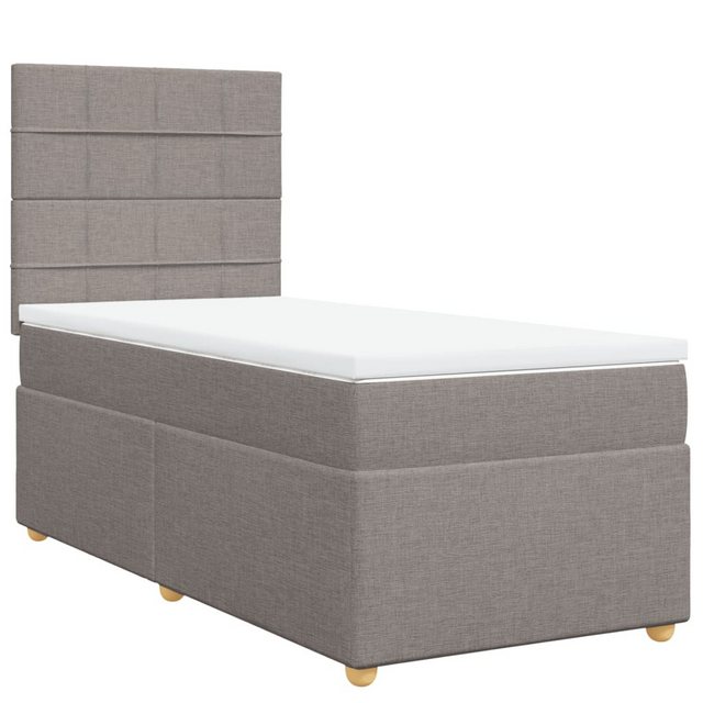 vidaXL Boxspringbett, Boxspringbett mit Matratze Taupe 90x190 cm Stoff günstig online kaufen