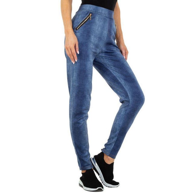 Ital-Design Leggings Damen Freizeit Jeansstoff Stretch Jeggings in Blau günstig online kaufen